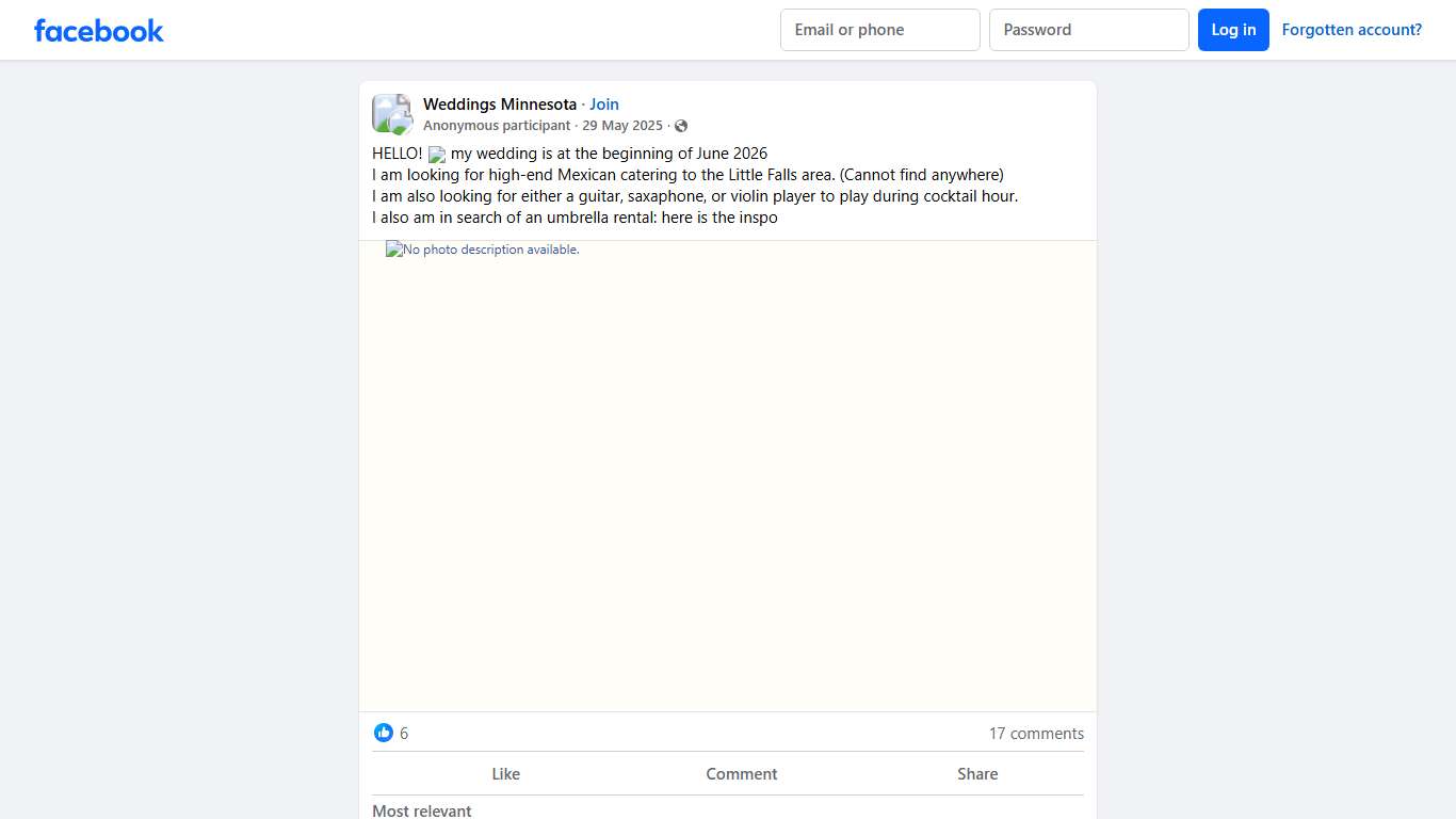 Weddings Minnesota HELLO! ✨ my wedding is at the beginning of June 2026 Facebook